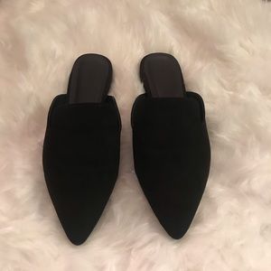 Black slide in loafers